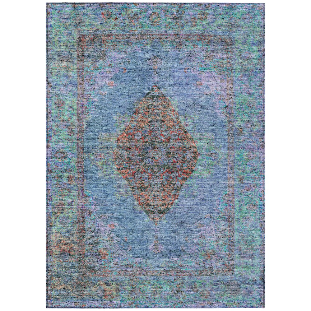Machine Washable Indoor/Outdoor Chantille ACN2021 Blue 9' x 12' Rug