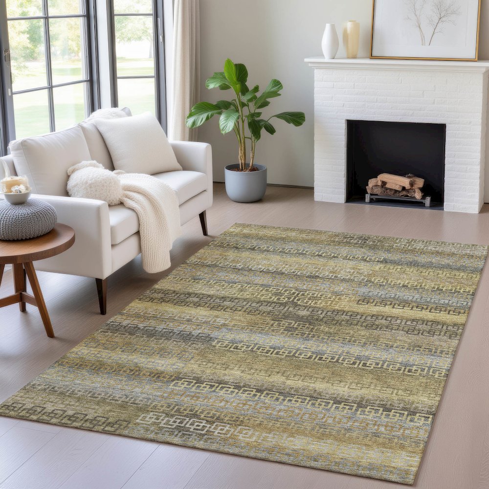 Machine Washable Indoor/Outdoor Chantille ACN2029 Wheat 9' x 12' Rug