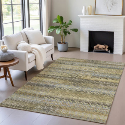 Machine Washable Indoor/Outdoor Chantille ACN2029 Wheat 9' x 12' Rug