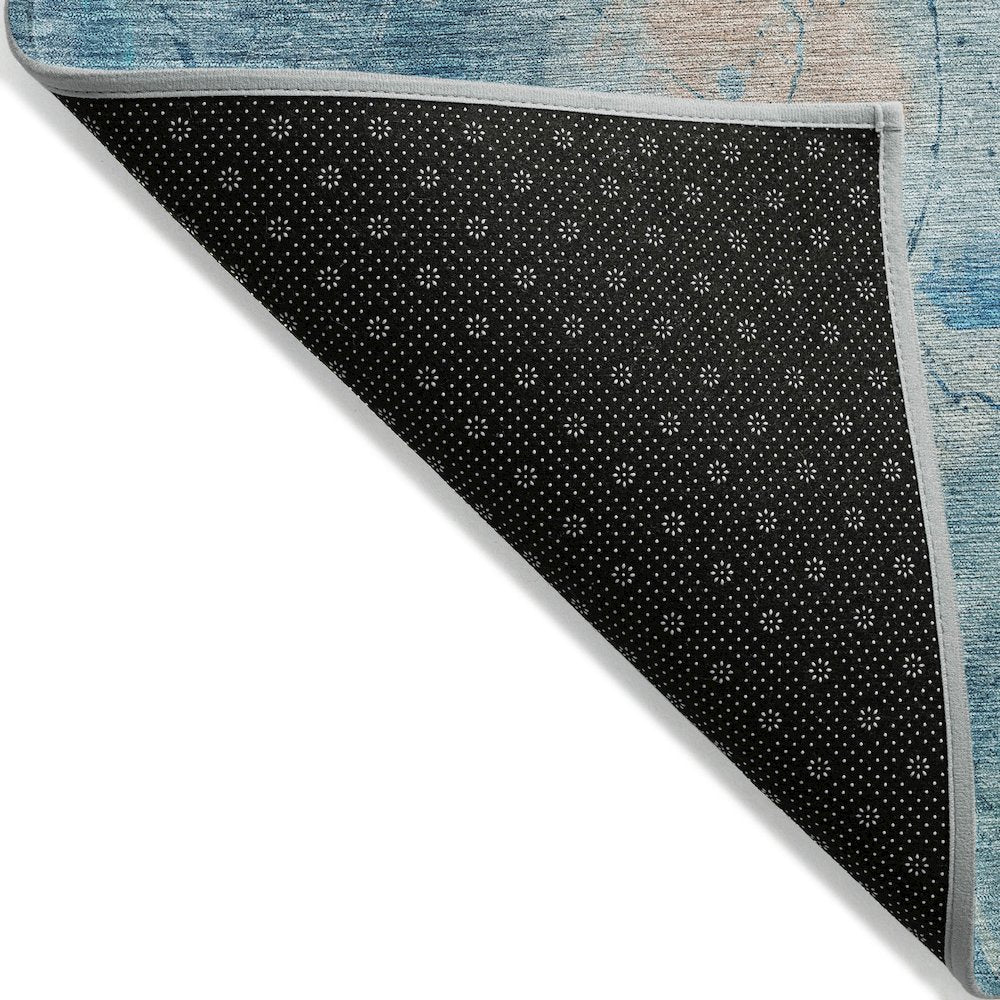 Machine Washable Indoor/Outdoor Chantille ACN2032 Blue 5' x 7'6" Rug