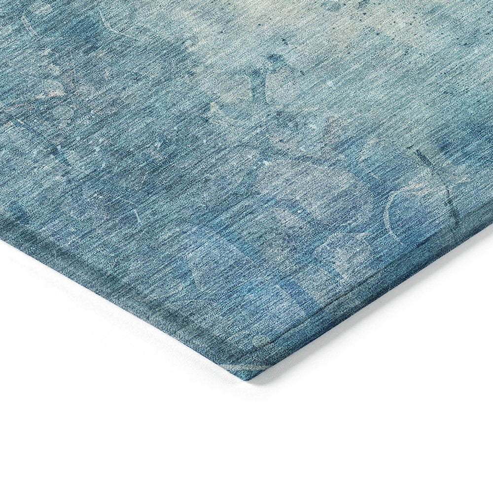 Machine Washable Indoor/Outdoor Chantille ACN2032 Blue 5' x 7'6" Rug