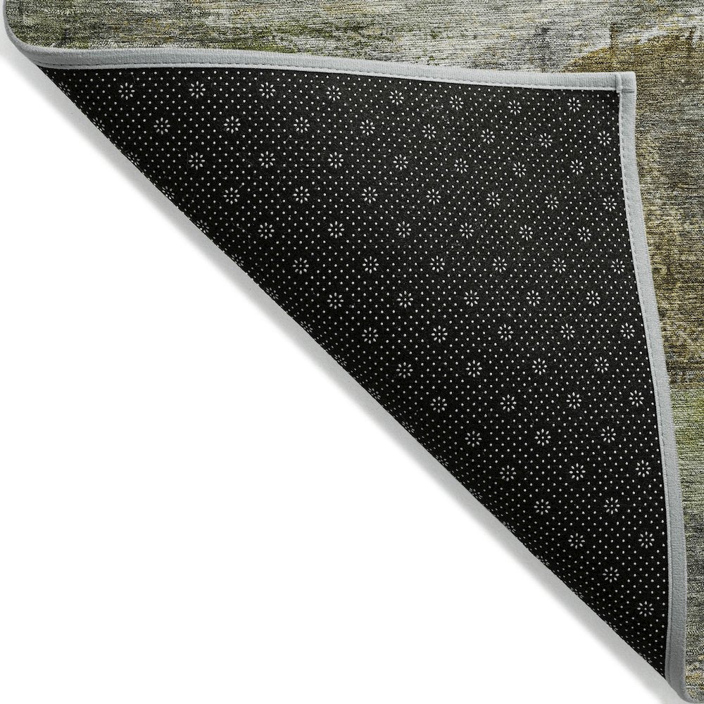 Machine Washable Indoor/Outdoor Chantille ACN2039 Olive 5' x 7'6" Rug