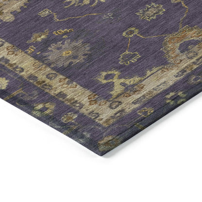 Machine Washable Indoor/Outdoor Chantille ACN2045 Eggplant 5' x 7'6" Rug