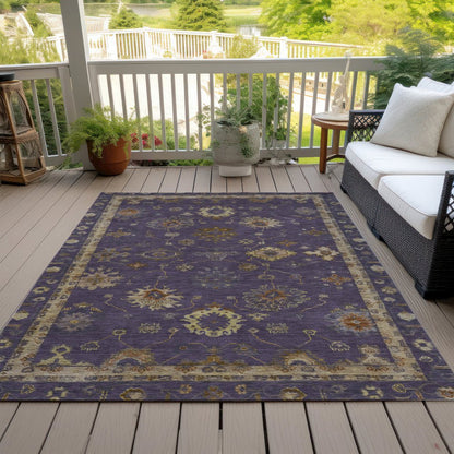 Machine Washable Indoor/Outdoor Chantille ACN2045 Eggplant 9' x 12' Rug