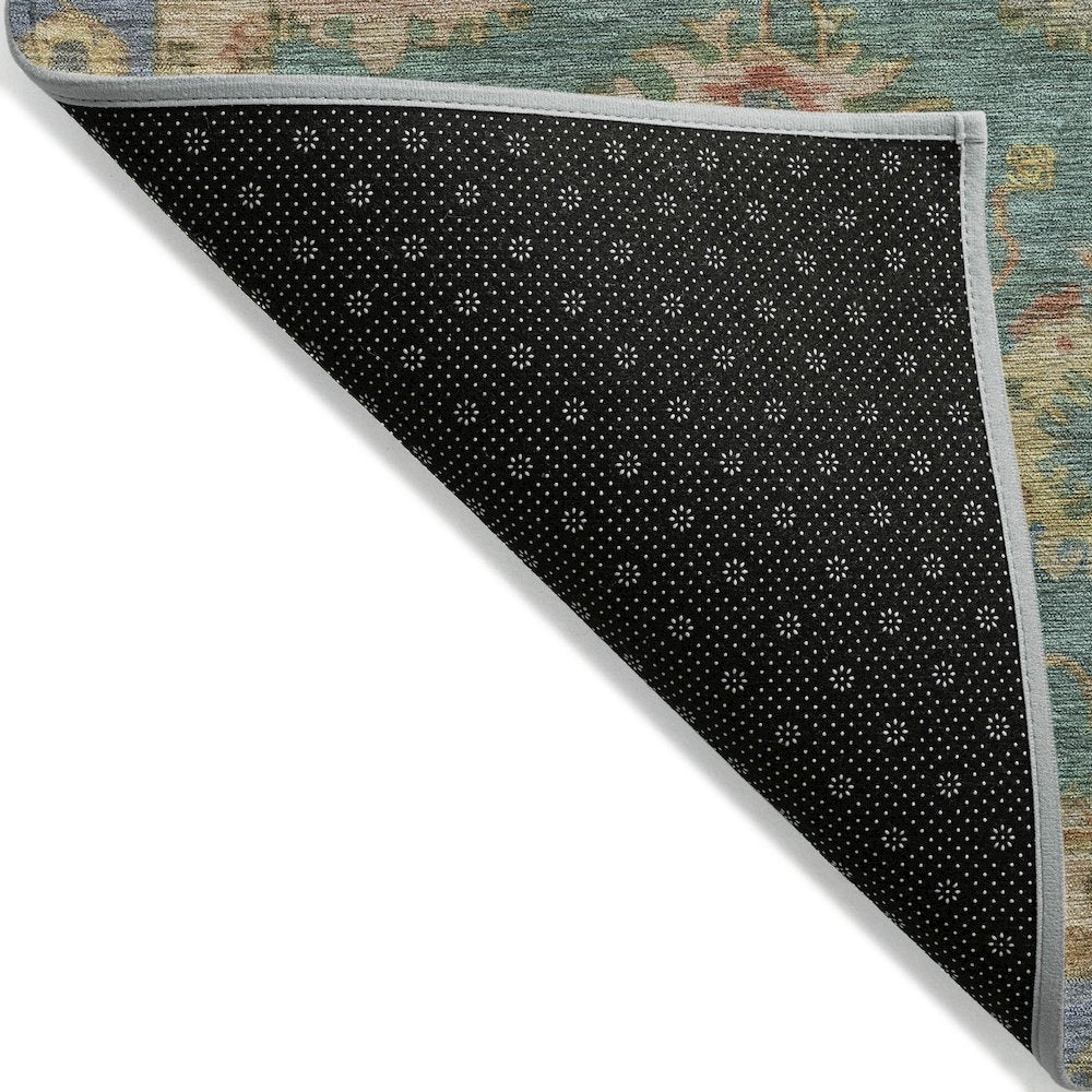 Machine Washable Indoor/Outdoor Chantille ACN2045 Teal 5' x 7'6" Rug