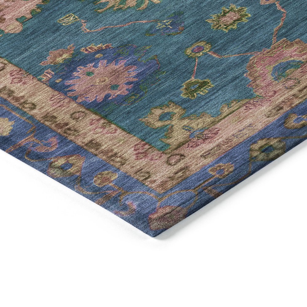 Machine Washable Indoor/Outdoor Chantille ACN2046 Teal 5' x 7'6" Rug
