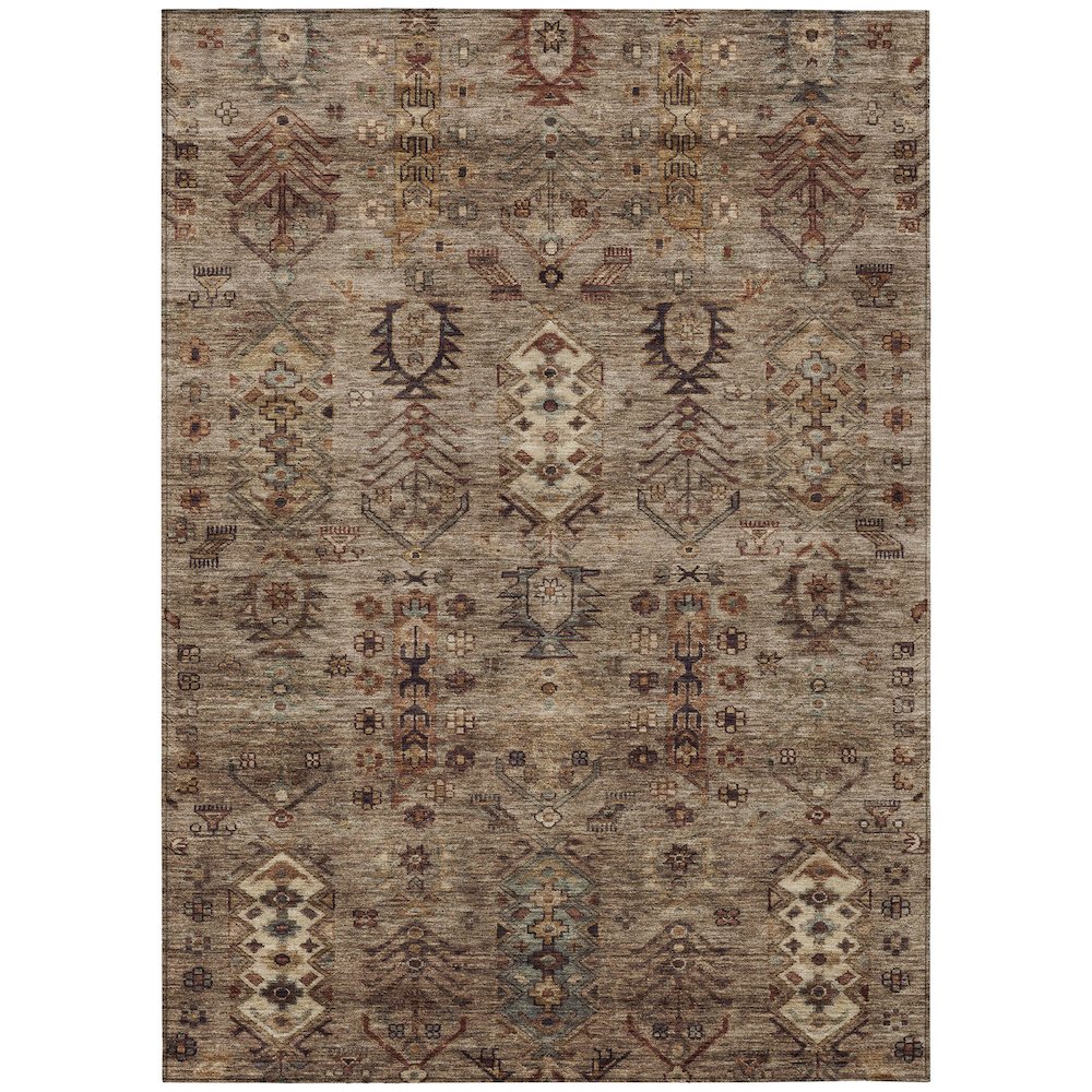 Machine Washable Indoor/Outdoor Chantille ACN2047 Brown 9' x 12' Rug