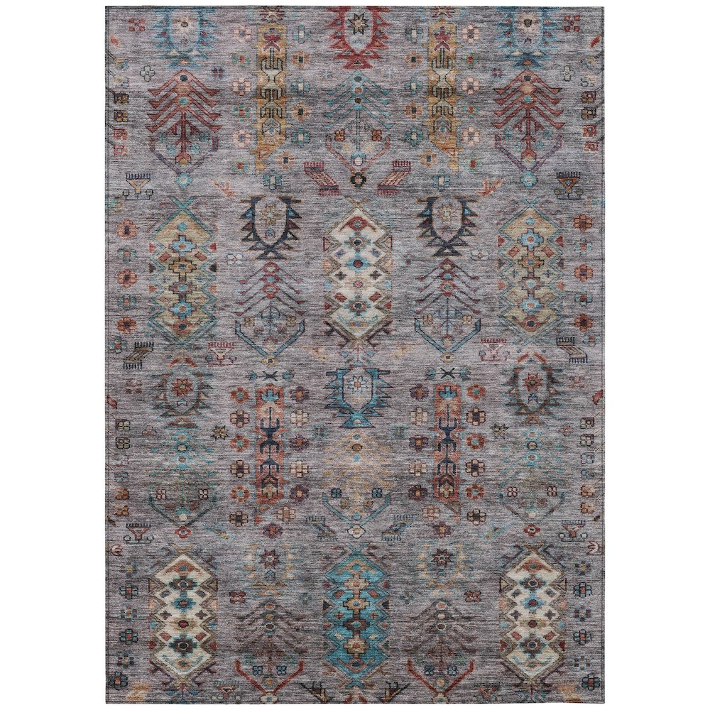 Machine Washable Indoor/Outdoor Chantille ACN2047 Gray 9' x 12' Rug