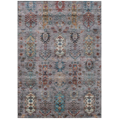 Machine Washable Indoor/Outdoor Chantille ACN2047 Gray 9' x 12' Rug