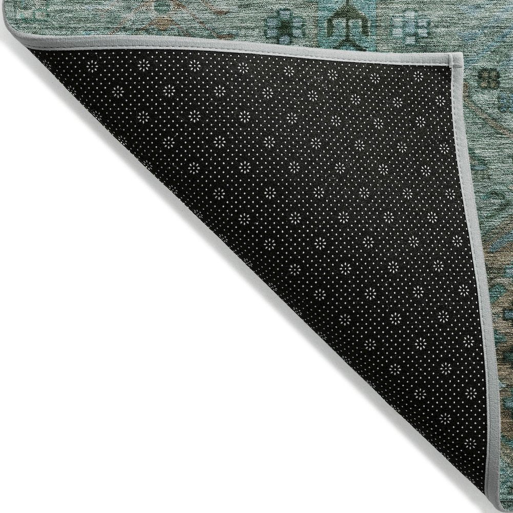 Machine Washable Indoor/Outdoor Chantille ACN2047 Green 5' x 7'6" Rug
