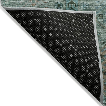 Machine Washable Indoor/Outdoor Chantille ACN2047 Green 5' x 7'6" Rug