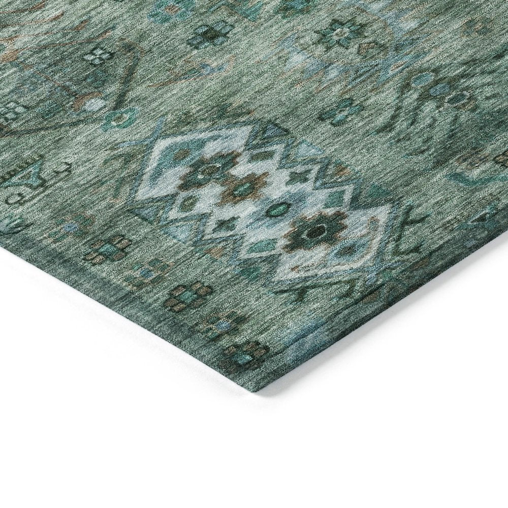 Machine Washable Indoor/Outdoor Chantille ACN2047 Green 5' x 7'6" Rug