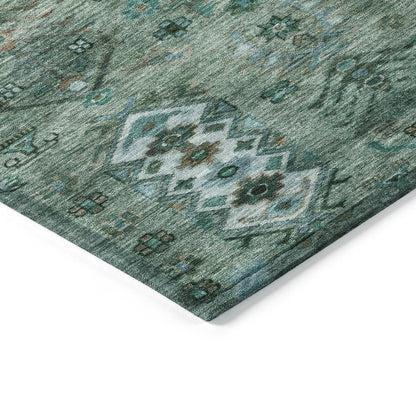 Machine Washable Indoor/Outdoor Chantille ACN2047 Green 5' x 7'6" Rug
