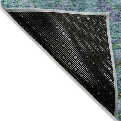 Machine Washable Indoor/Outdoor Chantille ACN2049 Teal 5' x 7'6" Rug