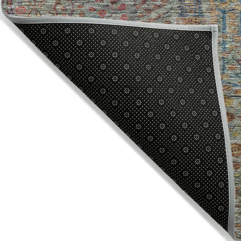 Machine Washable Indoor/Outdoor Chantille ACN2053 Green 5' x 7'6" Rug