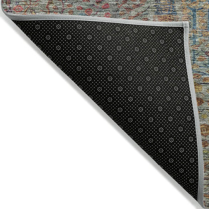 Machine Washable Indoor/Outdoor Chantille ACN2053 Green 5' x 7'6" Rug