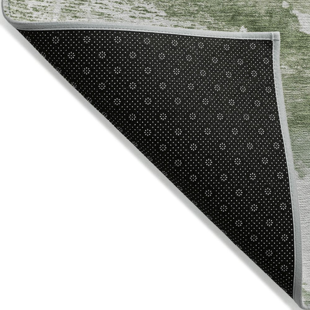 Machine Washable Indoor/Outdoor Chantille ACN2054 Green 5' x 7'6" Rug