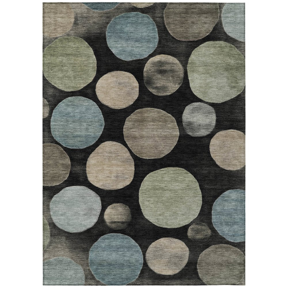 Machine Washable Indoor/Outdoor Chantille ACN2062 Black 9' x 12' Rug