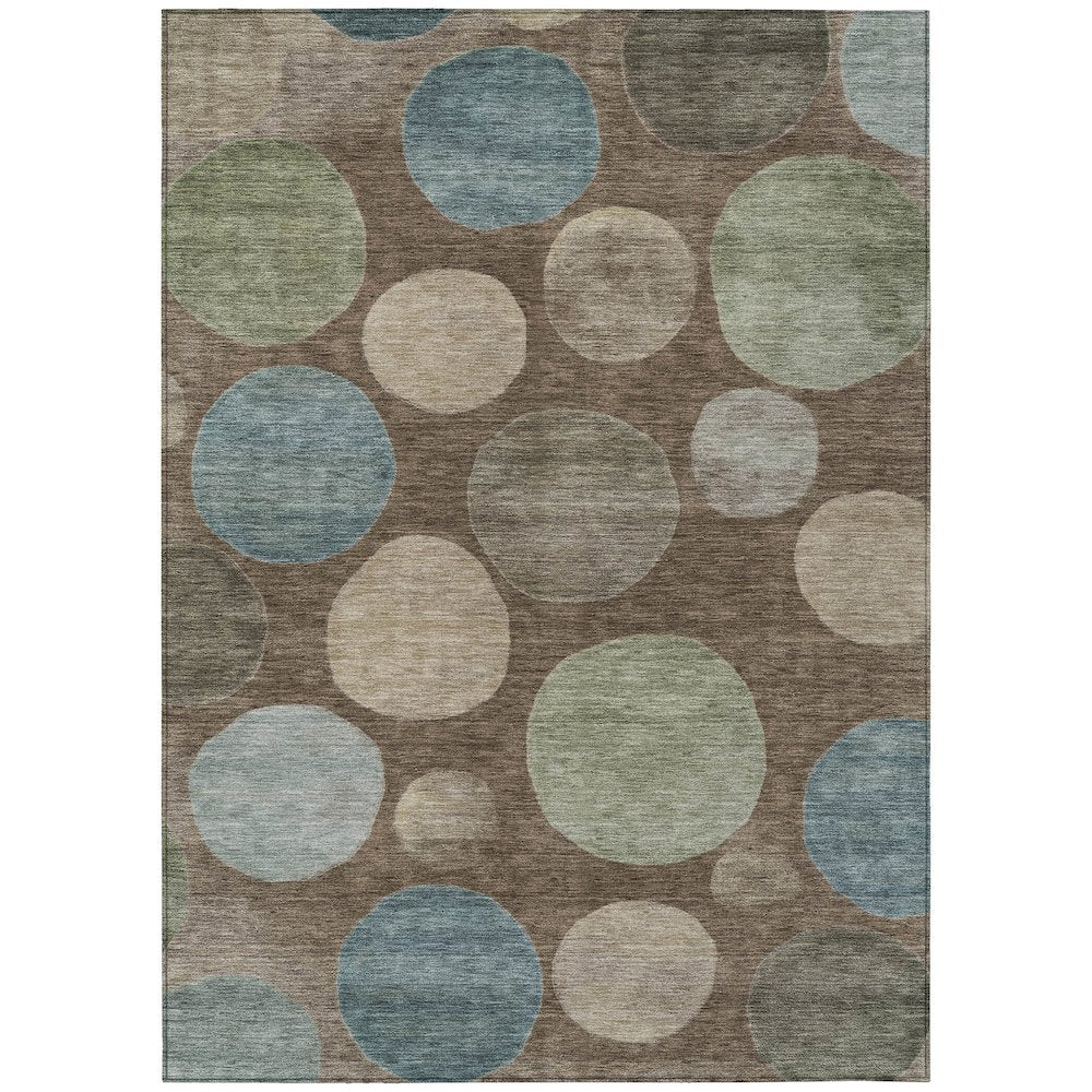 Machine Washable Indoor/Outdoor Chantille ACN2062 Chocolate 9' x 12' Rug