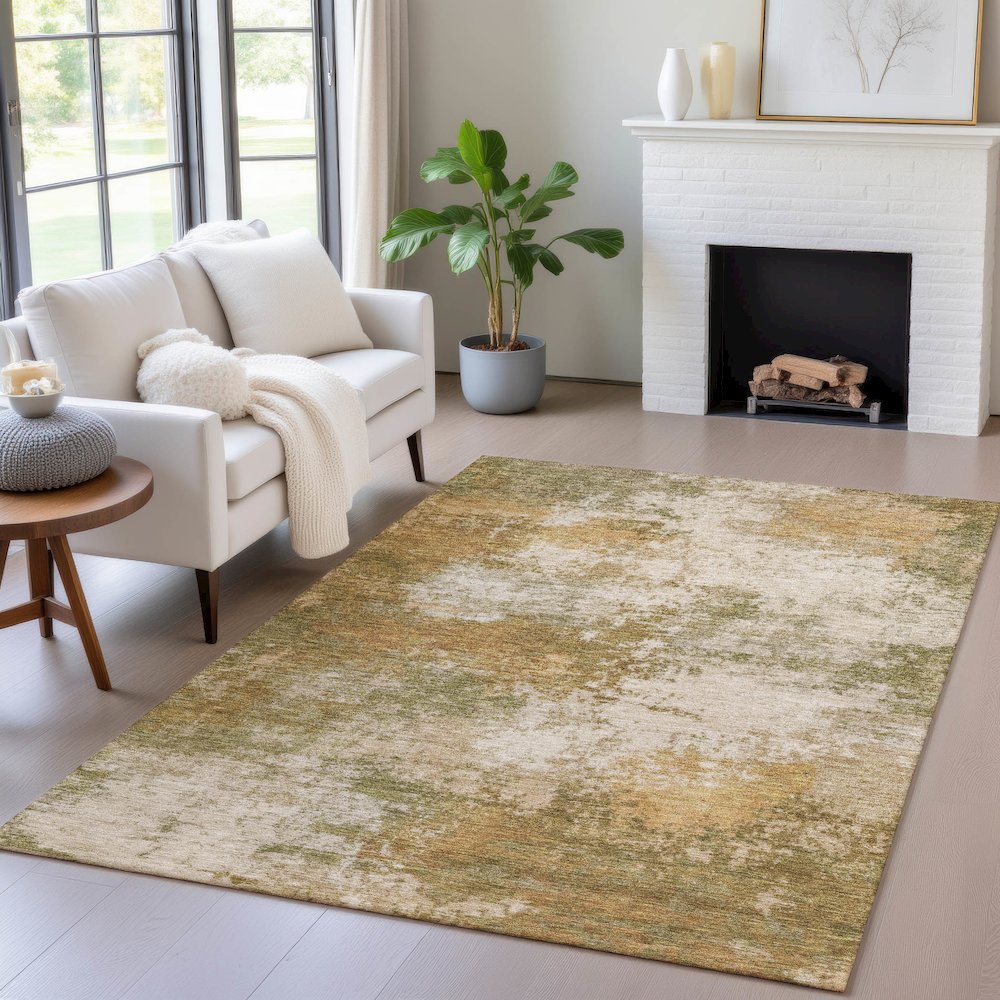 Machine Washable Indoor/Outdoor Chantille ACN2064 Copper 9' x 12' Rug