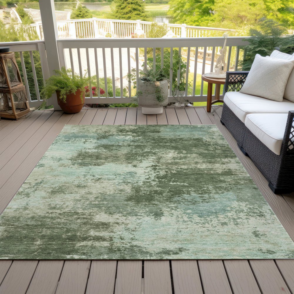 Machine Washable Indoor/Outdoor Chantille ACN2065 Aloe 9' x 12' Rug