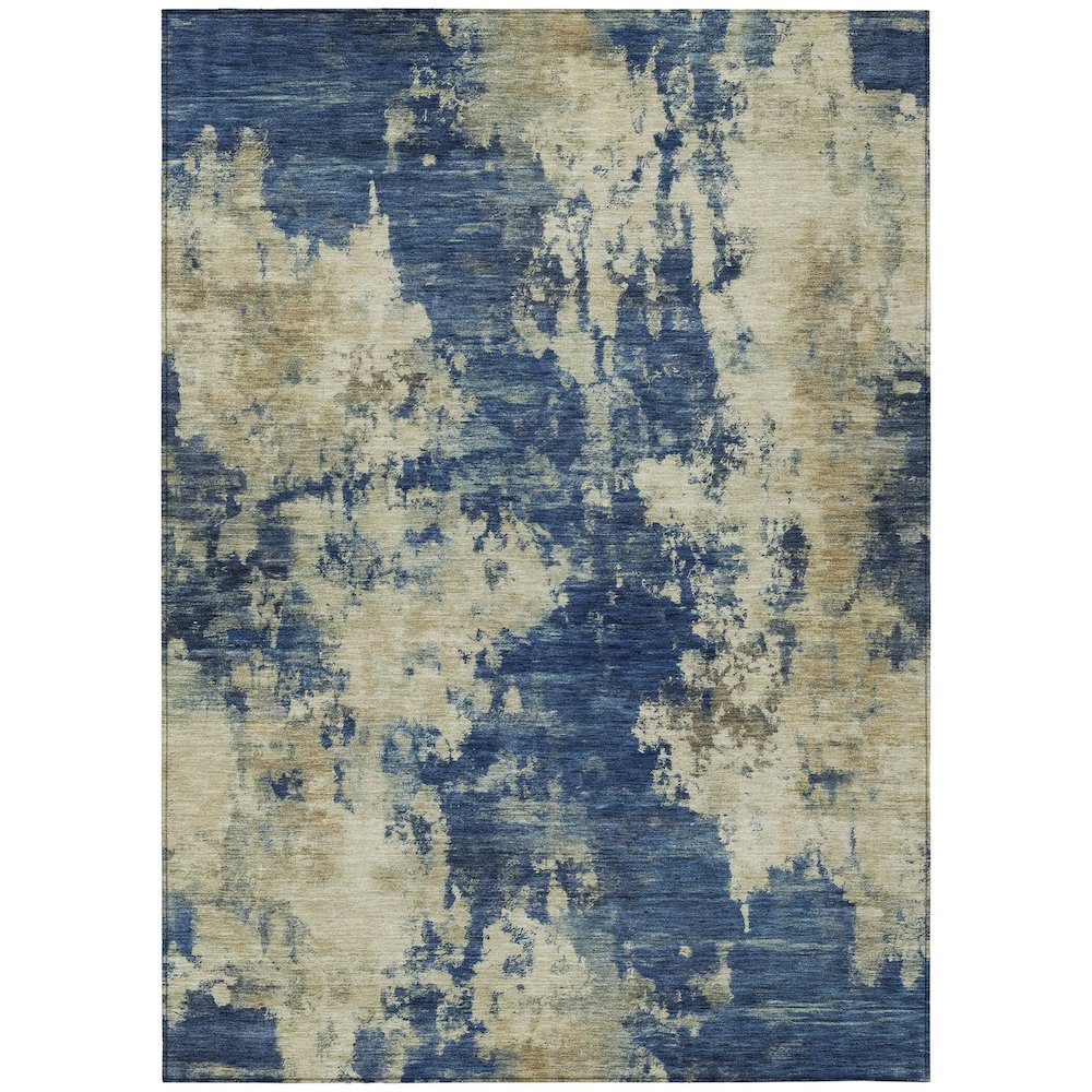 Machine Washable Indoor/Outdoor Chantille ACN2066 Navy 9' x 12' Rug