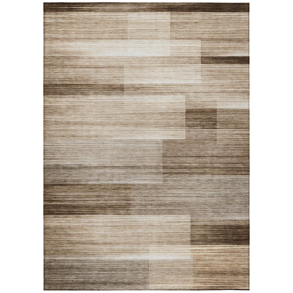 Machine Washable Indoor/Outdoor Chantille ACN2082 Brown 9' x 12' Rug