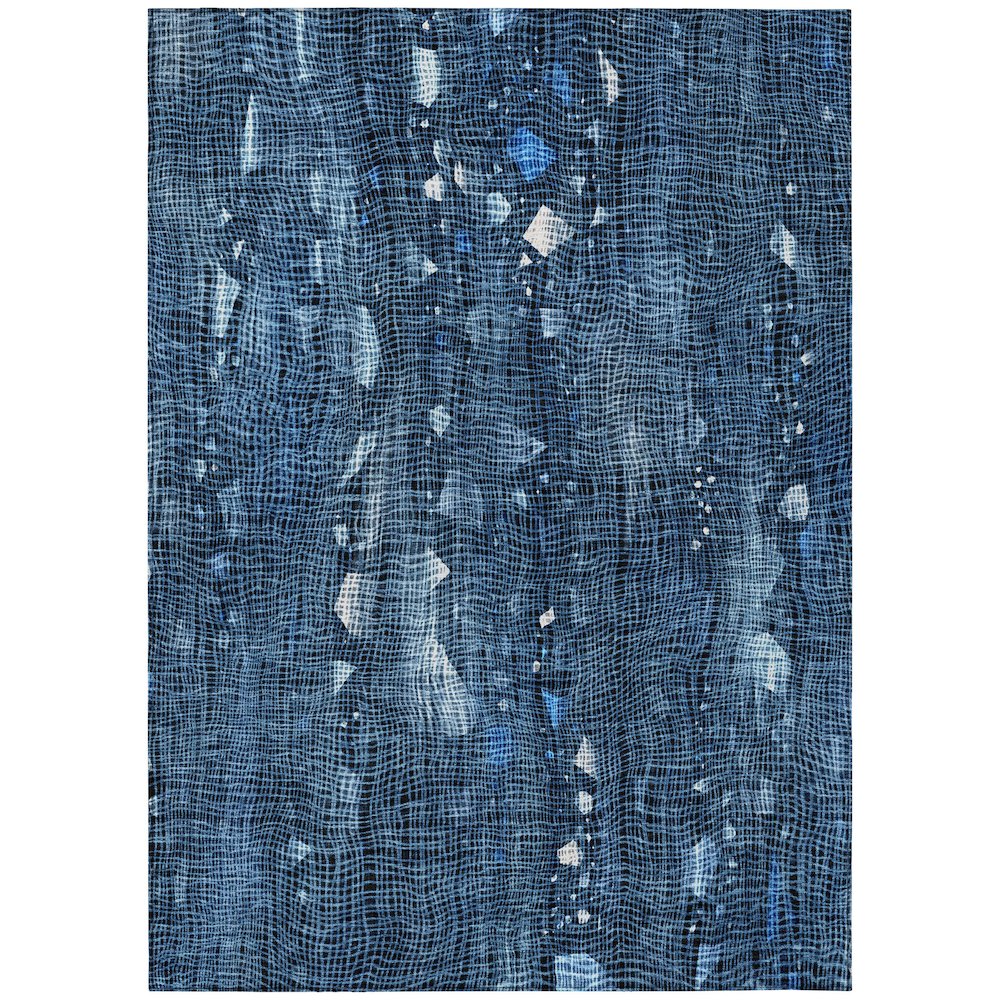 Machine Washable Indoor/Outdoor Chantille ACN2092 Blue 9' x 12' Rug