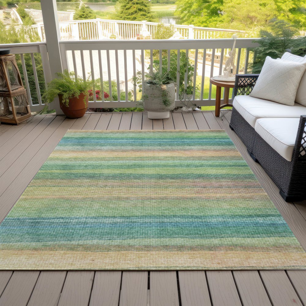 Machine Washable Indoor/Outdoor Chantille ACN2093 Aloe 9' x 12' Rug