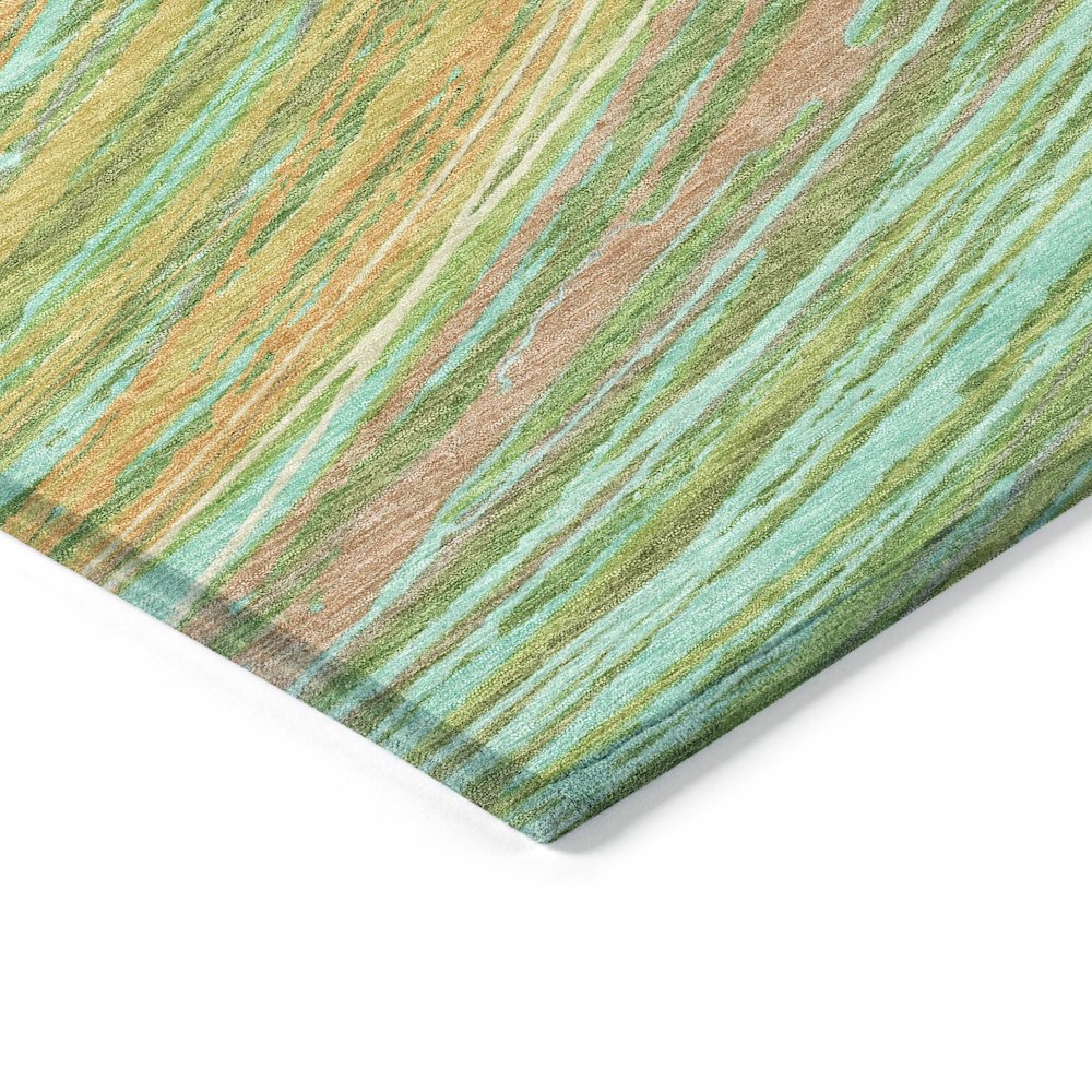 Machine Washable Indoor/Outdoor Chantille ACN2094 Green 5' x 7'6" Rug