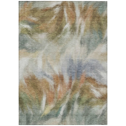 Machine Washable Indoor/Outdoor Chantille ACN2096 Beige 9' x 12' Rug