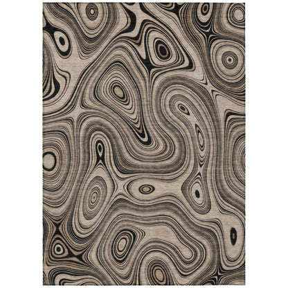 Machine Washable Indoor/Outdoor Chantille ACN2097 Beige 9' x 12' Rug