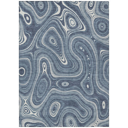 Machine Washable Indoor/Outdoor Chantille ACN2097 Blue 9' x 12' Rug