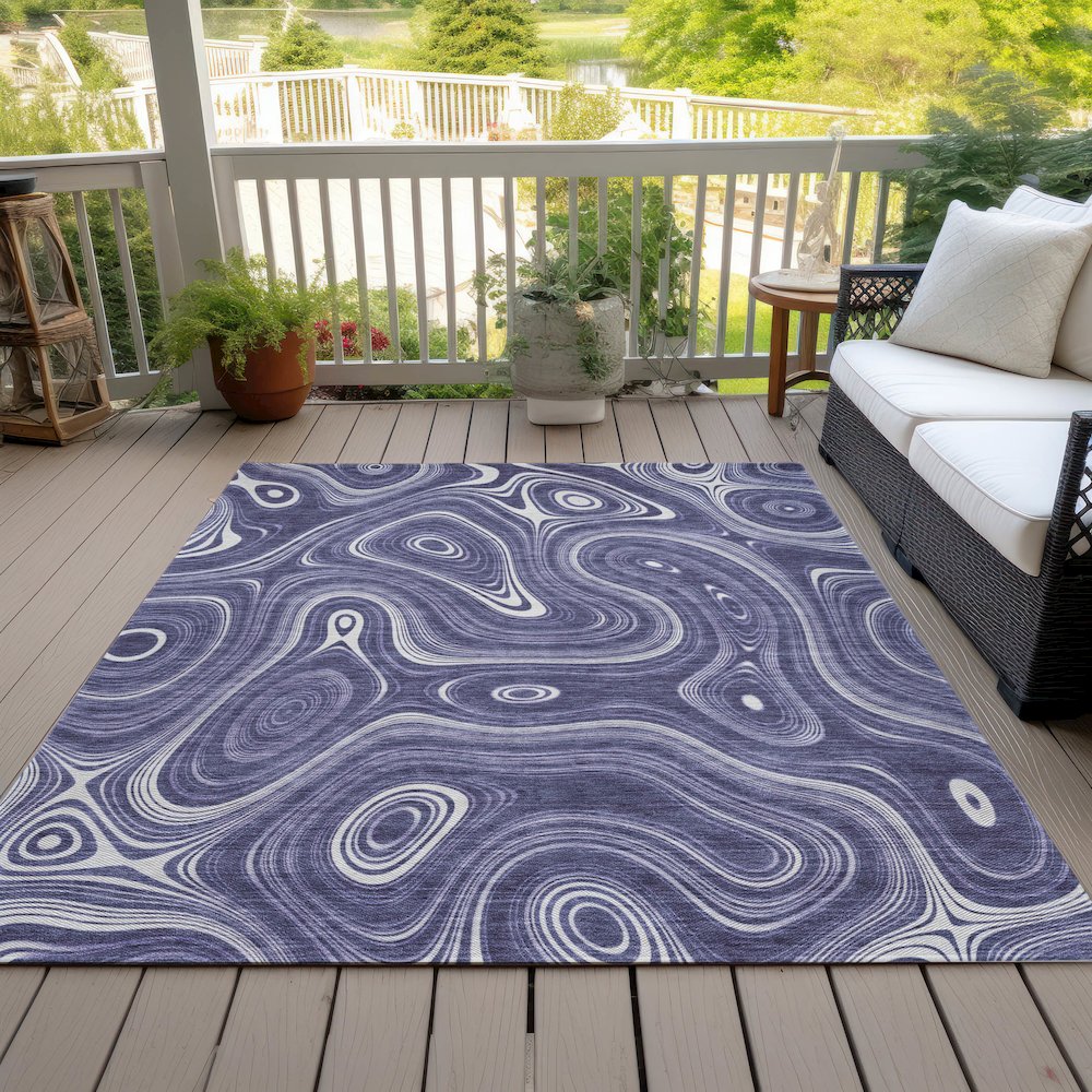 Machine Washable Indoor/Outdoor Chantille ACN2097 Plum 9' x 12' Rug