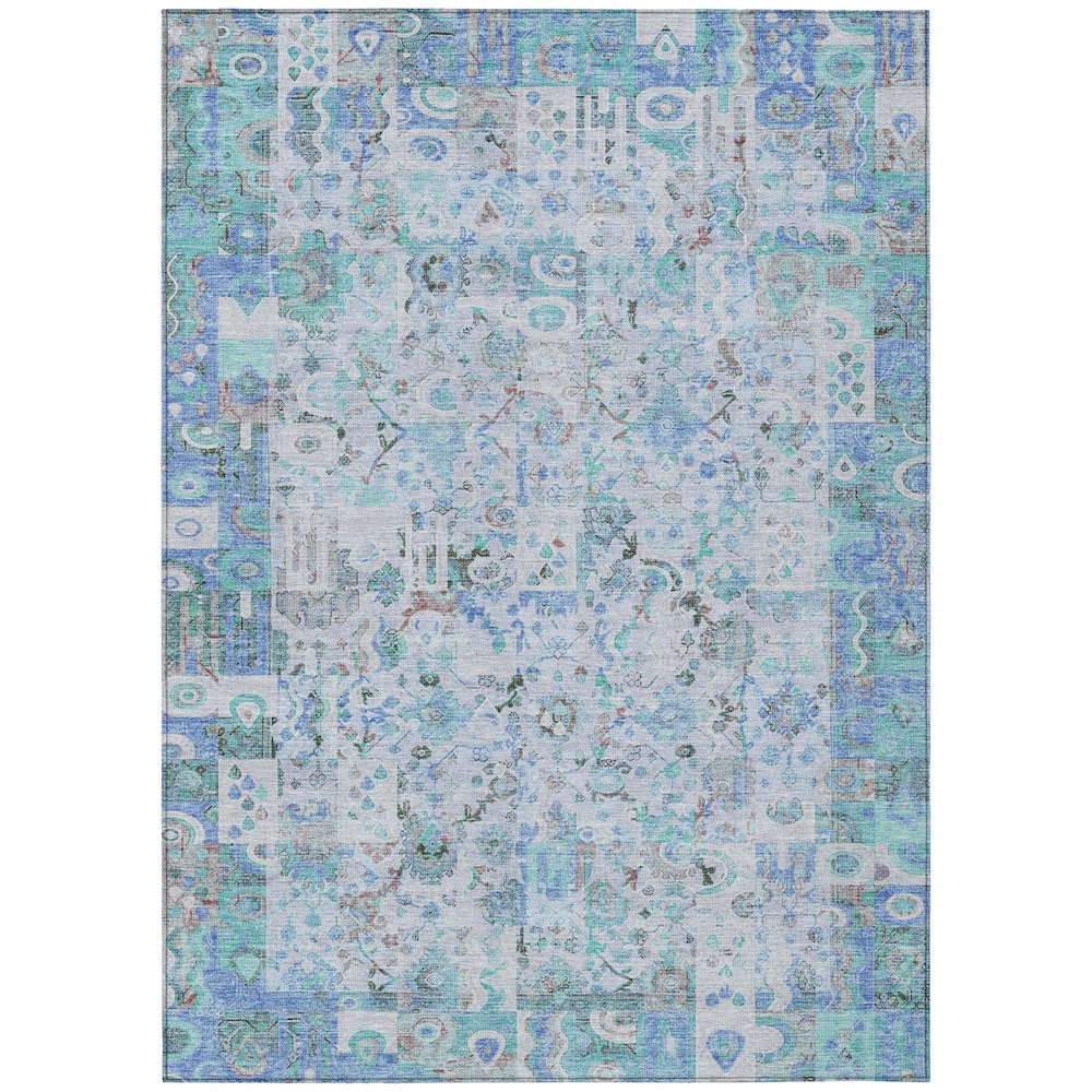 Machine Washable Indoor/Outdoor Chantille ACN2099 Blue 9' x 12' Rug