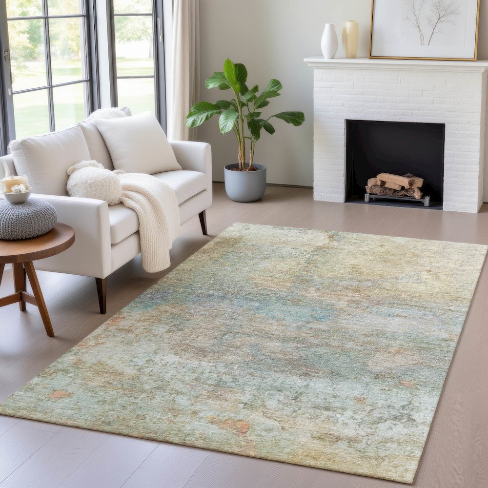 Machine Washable Indoor/Outdoor Chantille ACN2100 Wheat 9' x 12' Rug