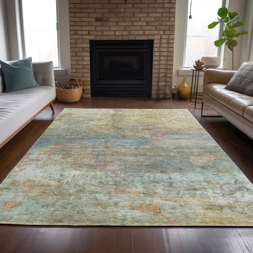 Machine Washable Indoor/Outdoor Chantille ACN2100 Wheat 9' x 12' Rug