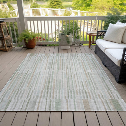 Machine Washable Indoor/Outdoor Chantille ACN2102 Sage 9' x 12' Rug