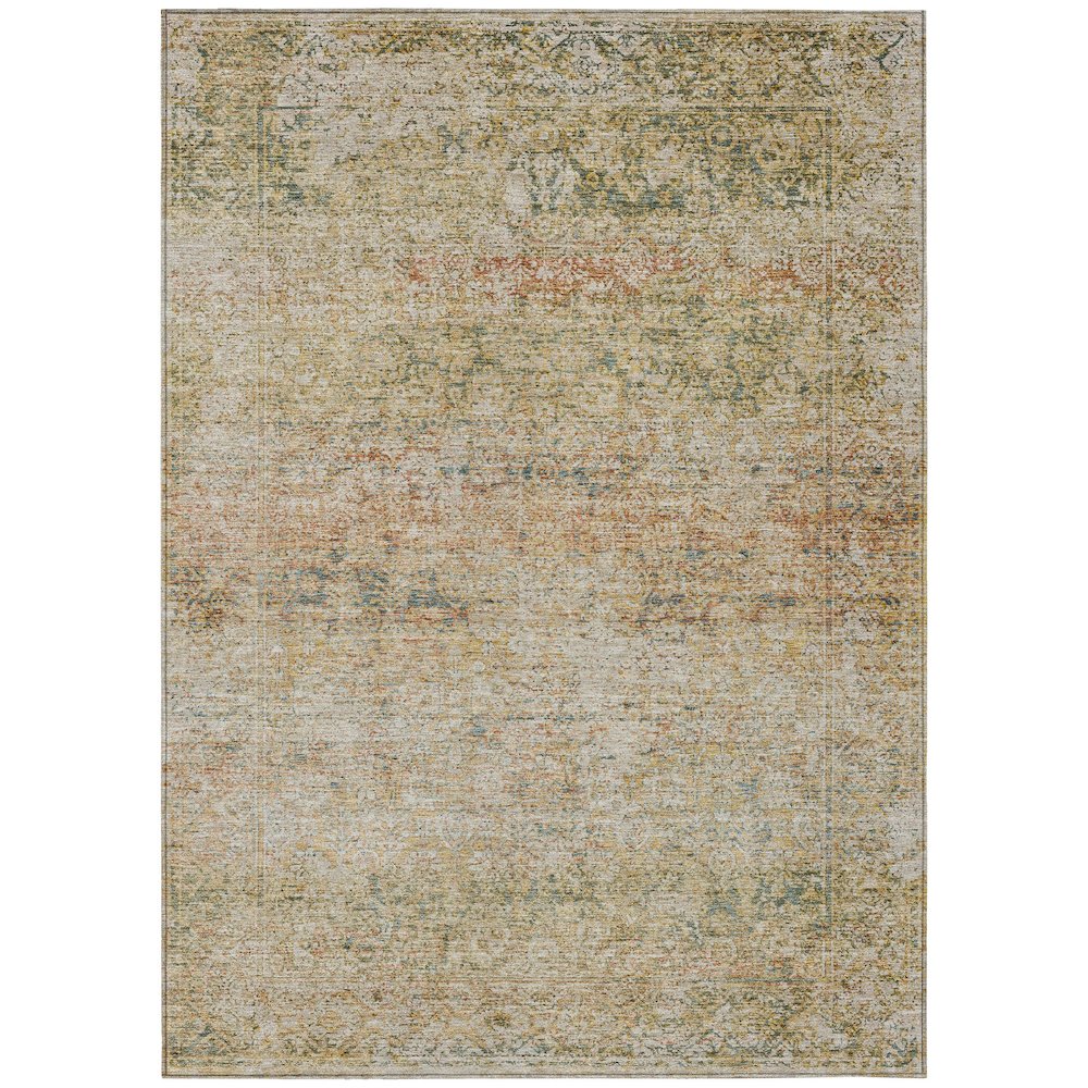 Machine Washable Indoor/Outdoor Chantille ACN2103 Gold 9' x 12' Rug