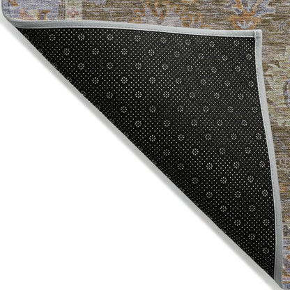 Machine Washable Indoor/Outdoor Chantille ACN2104 Brown 5' x 7'6" Rug
