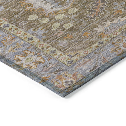 Machine Washable Indoor/Outdoor Chantille ACN2104 Brown 5' x 7'6" Rug