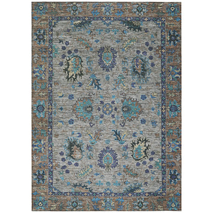 Machine Washable Indoor/Outdoor Chantille ACN2104 Pewter 9' x 12' Rug