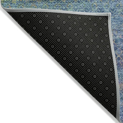 Machine Washable Indoor/Outdoor Chantille ACN2106 Teal 5' x 7'6" Rug