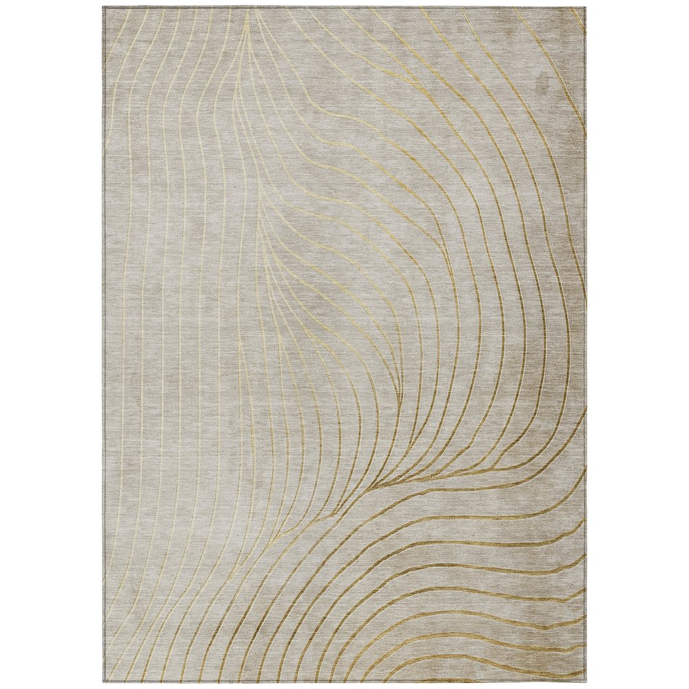 Machine Washable Indoor/Outdoor Chantille ACN2107 Beige 9' x 12' Rug