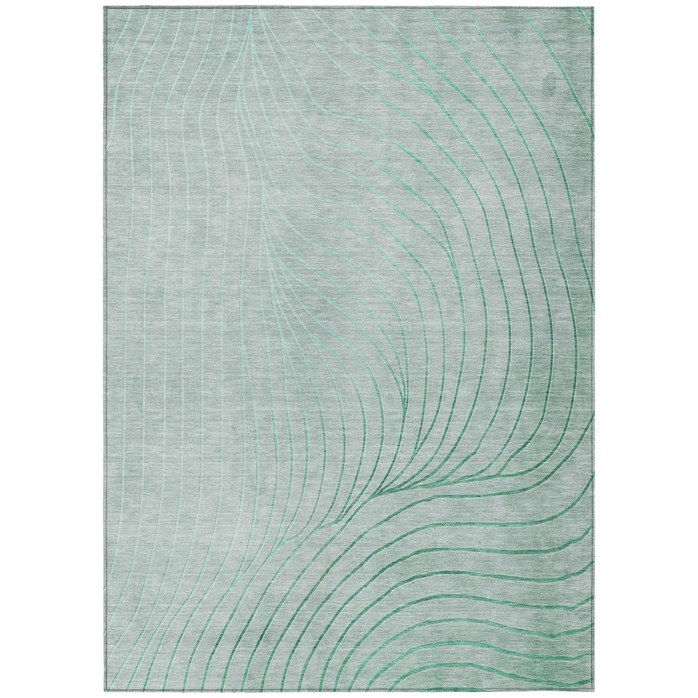 Machine Washable Indoor/Outdoor Chantille ACN2107 Mint 9' x 12' Rug