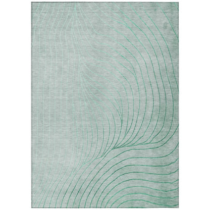 Machine Washable Indoor/Outdoor Chantille ACN2107 Mint 9' x 12' Rug