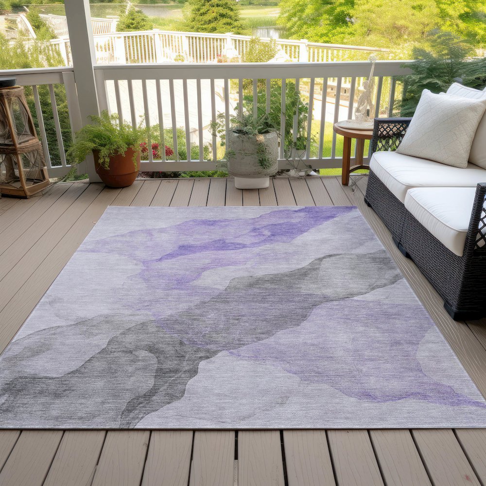 Machine Washable Indoor/Outdoor Chantille ACN2109 Lavender 9' x 12' Rug