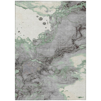 Machine Washable Indoor/Outdoor Chantille ACN2110 Green 9' x 12' Rug