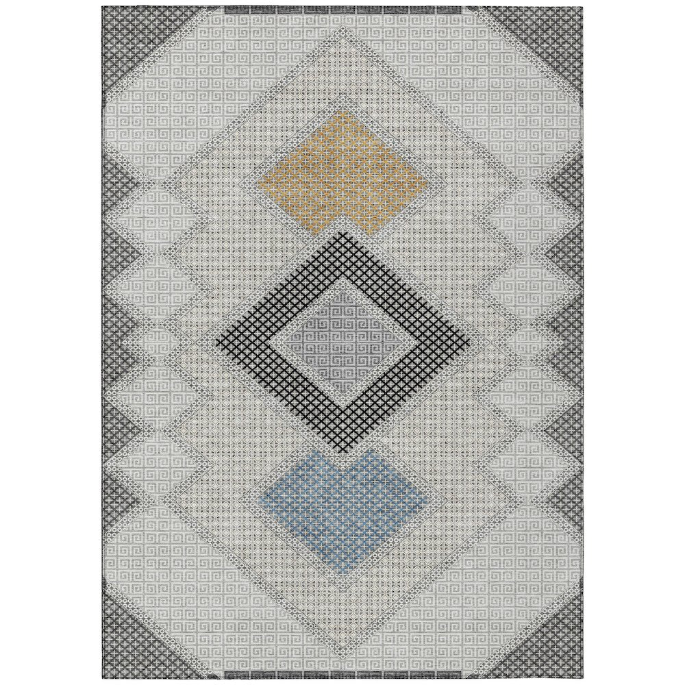 Machine Washable Indoor/Outdoor Chantille ACN2111 Gray 9' x 12' Rug