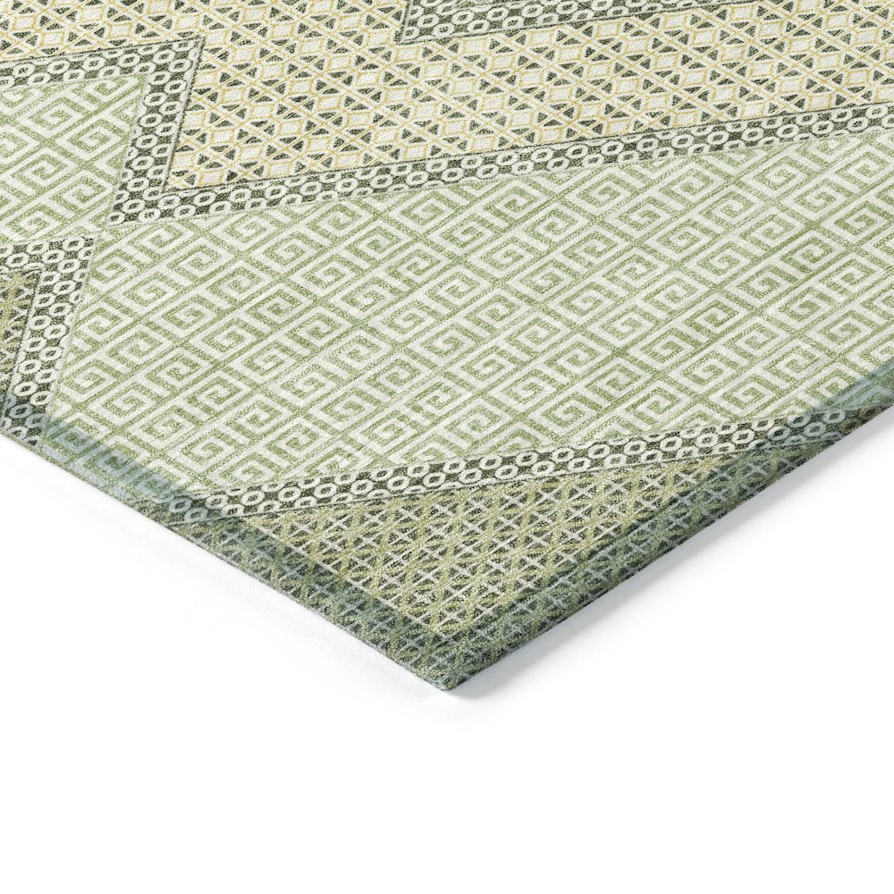 Machine Washable Indoor/Outdoor Chantille ACN2111 Green 5' x 7'6" Rug